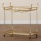 Baxton Studio Savannah Contemporary Glam and Luxe Gold Metal and Glass Wine Cart 220-12524-ZORO - alternate 7